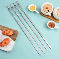 Brochetas De Barbacoa 55cm Con Mango Largo Para Shish Kebab Palas De Asado De Acero Inoxidable Y Palos De Madera Herramienta De Grill Al Aire Libre - details 2