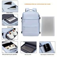ZbazamgP Mochara de viaje de gran capacidad con compartimento para zapatos, mochila Ligera Dacron with Puerto de Carga, viaje de moda - details 12