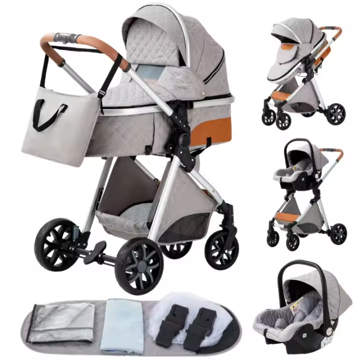 EU Children Store - Cochecito de bebé fácil de doblar, asiento de seguridad, accesorios multifuncionales portátiles, artículos de viaje, estándares europeos, entrega gratuita, gran comodidad en 3 en 1 estrella ﻿ - 1