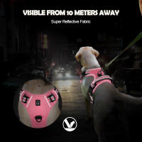 Correa Y Arnés Para Perro Combinado, Resistente a La Escape Sin Tironeos, Con Correa De 5 Pies, Reflectante, Ajustable Y Suave Para Mascotas - details 5