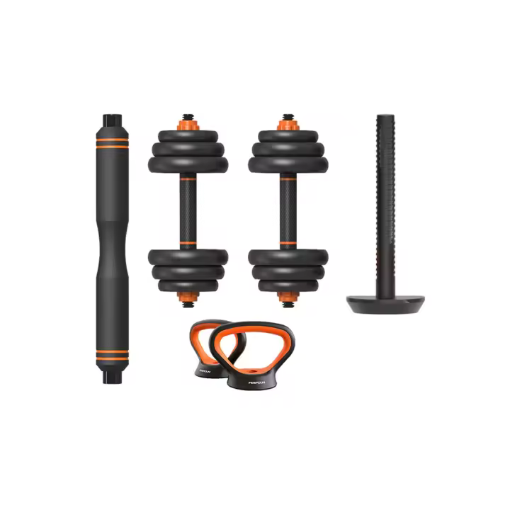 Kit de pesas 20Kg Xiaomi Fed: mancuernas (pesos + barras) + barra + pesa rusa - 1