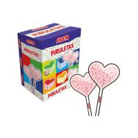 Piruletas Corazon Fiesta - Caja 80 Piruletas - Sabores: Cereza - PintaLenguas - Unicornio - Sandia Confeti. Piruletas Corazon Fiesta - details 1