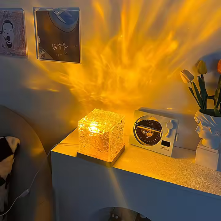 Lámpara De Mesa Portátil De Cristal Con 16 Colores RGB Cambiante Luz De Noche Táctil Para Decoración De Hogar Y Guardería Para Niños - 1