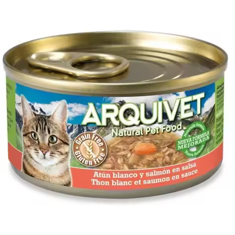 Arquivet Gato Atún Blanco Y Salmón En Salsa Lata 24 X 80 Gr - 1
