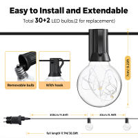 Luces Solares G40 Para Exterior Con 32 Bombillas Inalámbricas De 4.5v Shatterproof Decorativas Para Fiesta En Jardín - details 1
