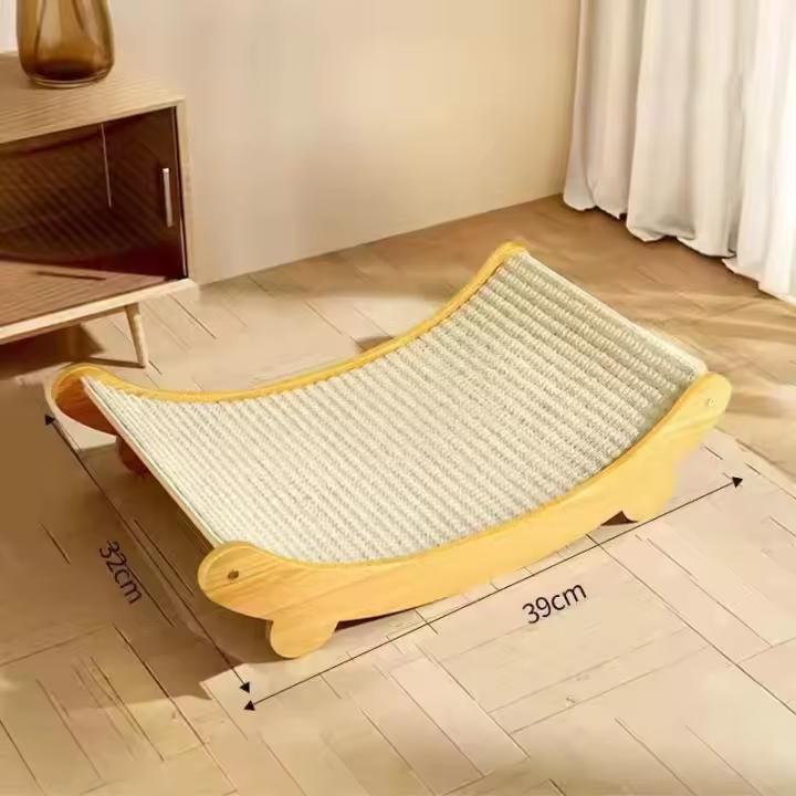 Placa De Rasguñar Para Gatos Hecha De Madera Resistente Al Desgaste Con Cama Para Dormir De Gatos Desmontable Silla Reclinable Para Gatos Juguete De Entrenamiento Multifuncional Para Gatitos - 1