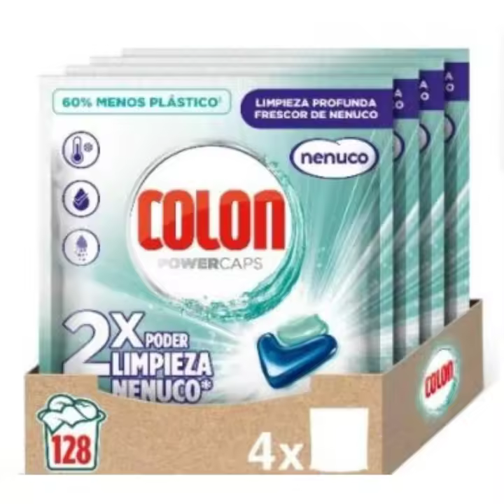 Colon Total Power Gel Caps Nenuco Detergente para Lavadora, Aroma Nenuco, Formato Cápsulas - 128 Dosis, El embalaje puede variar - 1