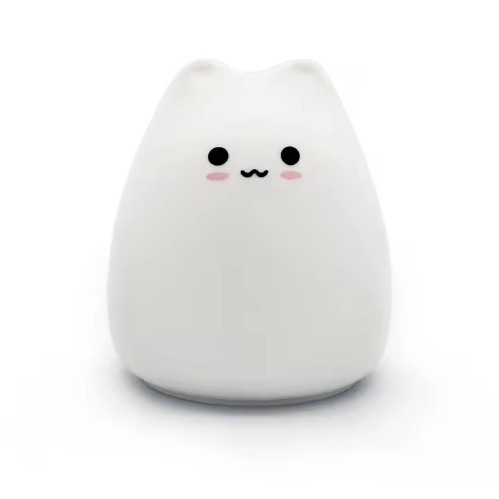 Luz De Noche Táctil Gato Colorido De Silicona Luz LED Cartoon Lámpara De Mesa Decorativa Para Dormitorio Iluminación Alrededor Del Cama - 1