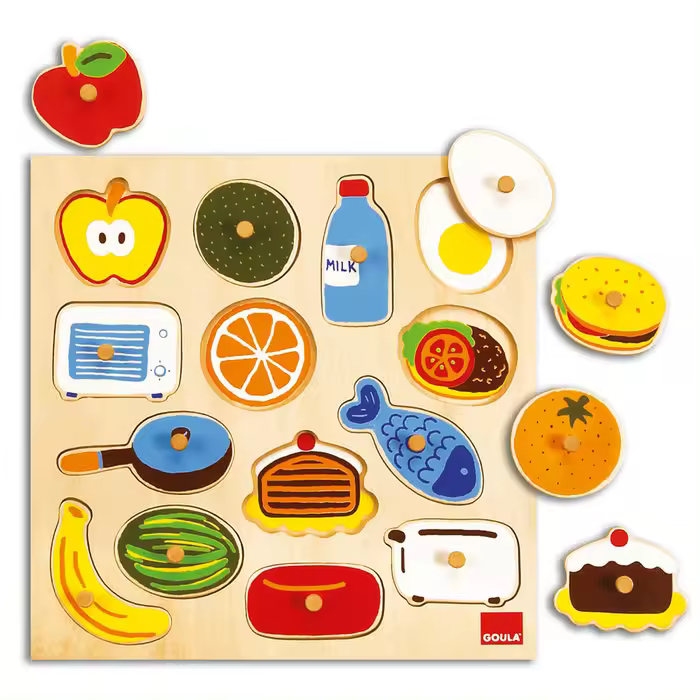 GOULA PUZZLE ENCAJABLE DE MADERA ALIMENTOS GOULA 28x2x28 Cms. - 1
