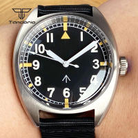 Reloj Automático Tandorio Double Domed AR Sapphire NH35A 39mm Para Hombres 20BAR Dial Negro Luminoso Correa De Nylon - details 3