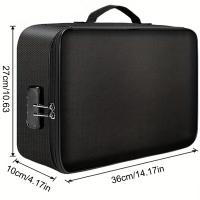 Bolsa De Documentos Fireproof Negra Resistente Al Agua Con Cierre De Cremallera Portátil Organizador De Laptop Archivos Certificados Multi-compartimentos - details 1