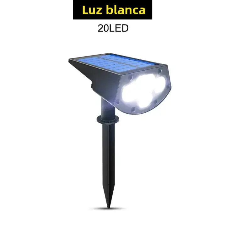Spotlight Solar 2en1 Para Exterior Luz De Paisaje Ajustable Impermeable Para Patio Camino Jardín Y Atrás De La Casa Lámpara De Suelo O Pared - 1