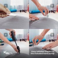 Arebos Pelota de Entrenamiento Km-fit - Pilates, Yoga, Gimnasia - 55/65/75 Cm - Negro/Azul/Gris/Rosa - details 9