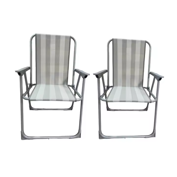 MIRAMAX-Pack de 2 Sillas de Playa Plegables con Reposabrazo,Sillas de playa piscina camping 55x56x80cm - 1