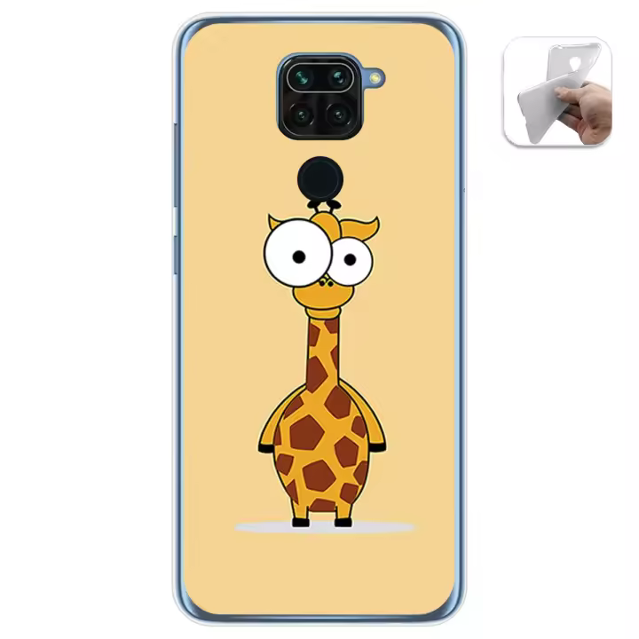 Tumundosmartphone Funda Gel TPU Xiaomi Redmi Note 9 Diseño Jirafa Personalizada - 1