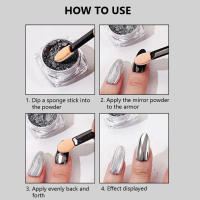 10Pcs Cepillo De Uñas Con Esponja Doble Cara Aplicador De Polvo De Uñas Pigmento De Espejo Stick De Sombra De Ojos Material De Esponja Tamaño 7.5*1cm - details 4