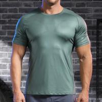 Camiseta De Hombre Verano Manga Corta Algodón Transpirable Ropa De Gimnasio Fitness Camiseta Deportiva Para Yoga Y Correr - details 9