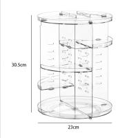 Caja De Almacenamiento Para Cosméticos Giratoria De 360 Grados Transparente Mesa De Maquillaje Organizador De Productos De Cuidado Personal Soporte Para Labiales Y Brochas - details 6