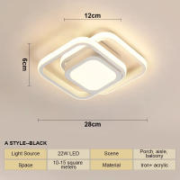 Lámpara De Techo LED Para Pasillos Moderna En Tres Colores Instalación En Superficie Para Dormitorio Comedor Iluminación Diaria Sin Control Remoto - details 7