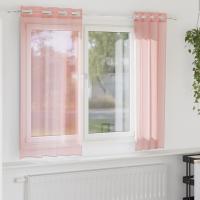 vidaXL Cortinas de gasa con ojales 2 uds 140x140 cm en color Negro/Morado/Marrón y más | protección solar decorativa para ventanas hogar oficina dormitorio fácil de instalar - details 6