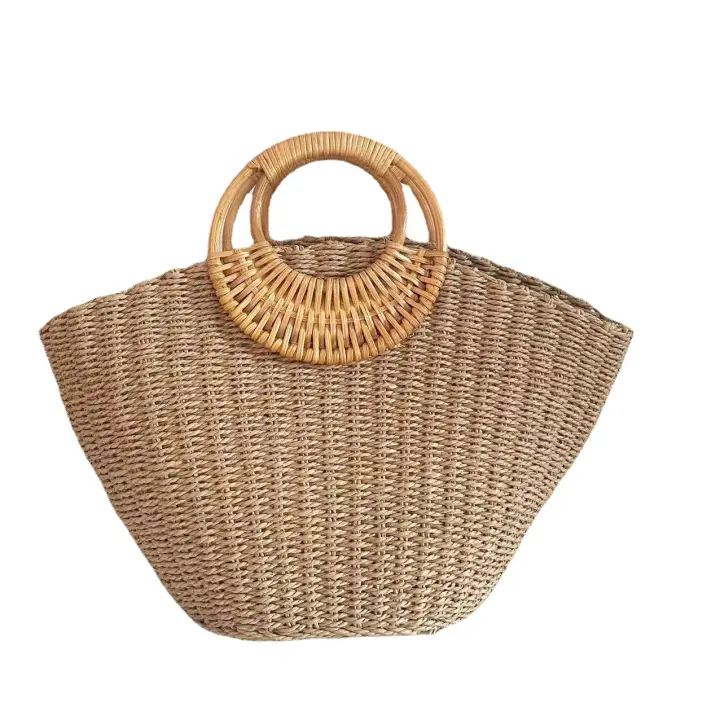 Bolso de Playa de Paja para Mujer, Bolso de Playa de Verano. - 1