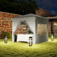 Cenador 2,5x2,5 m, resistente a Agua y al frío pop up plegable con Protección UV 50 +, Tienda plegable de Jardín with 4 bolsos laterales gazebo de Jardín Para camping, gris Claro - details 1