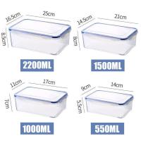 Caja De Almacenamiento Para Refrigerador Rectangular Sellada Con Tapa Contenedor De Alimentos Transparente Pila Superpuesta Microwaves - details 1