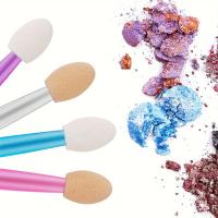 Cuttte 120PCS Esponjas De Maquillaje Para Ojos Desechables Con Contenedor 4 Colores Aplicadores De Sombras De Ojos - details 3