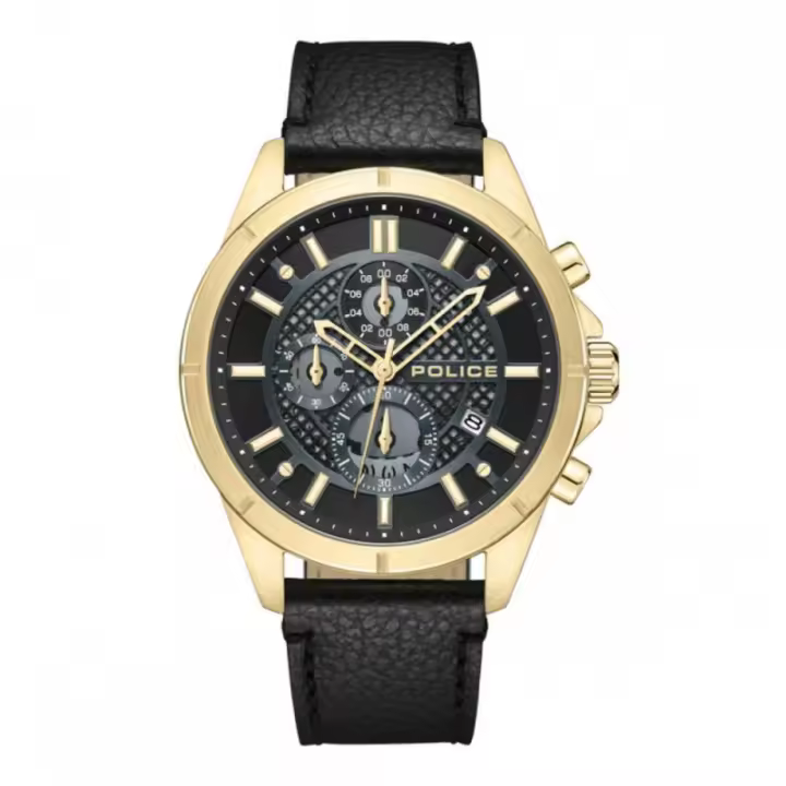 Reloj Police Hombre Burbank Black Dial Black LeatherPewgc0054001 - 1
