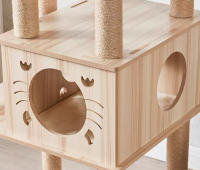 Árbol para Gatos, 185 cm de Altura, Rascador Multinivel con Casa y Plataformas, Color Beige, 60cm*50cm*185cm - details 0