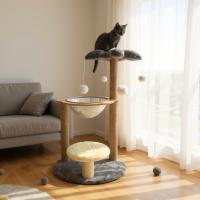 Rascador para gatos con cúpula acrílica y diseño de palmera – Juguetes colgantes y poste de sisal Marca Cottecota - details 1