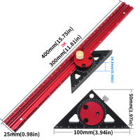 Regla De Scribe Precision Carpentry Aluminio T-Type Dibujo Layout Marca Gauge Para Carpintería Y Trabajo Con Madera 300/400mm - details 6