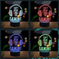 Lámpara De Noche Creativa 3D Auriculares Juego Colección De Jugadores Luz De Mesa 7 Colores O Cálida Decorativa Atmosfera - details 2