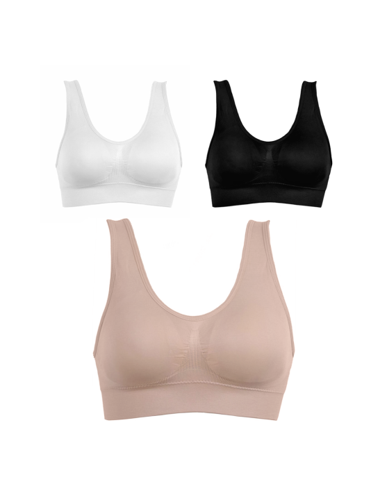 Mediawave Store Reggiseno Top Sportivo Senza Ferretto Spalla Larga Traspirante Elasticizzato