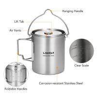 LIXADA Taza De Acero Inoxidable Portátil De 750ml Con Tapa Y Manija Plegable Para Camping Cocina Picnic Deportes Al Aire Libre - details 16