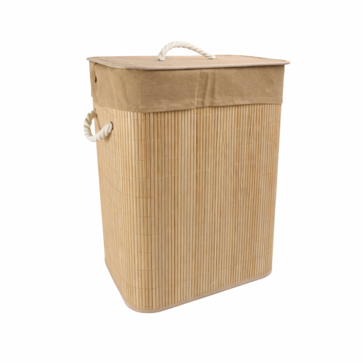 Kynley Cesto de Ropa Sucia de Bambú Plegable con Tapa y Asas, Pongotodo de Lavandería Natural para Baño, Dormitorio o Lavadero, Disponible en Rectangular, Cuadrado o Redondo. ✅ Entrega en España en 48/72 horas