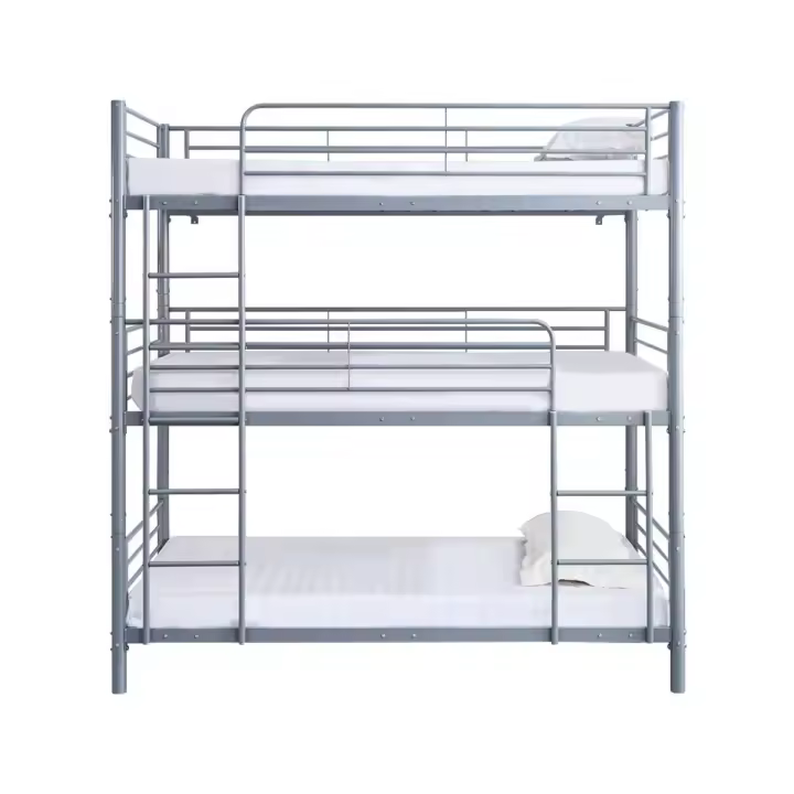 Litera triple de metal "HAVIN" - 90 x 190 cm - Gris - - 1