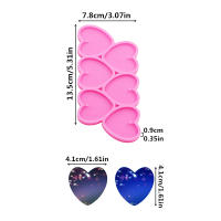 Molde De Silicona Para Joyería DIY En Forma De Corazón Brillante GJ-226 Para Llaveros Pendantes Y Collares Accesorios De Joyería - details 1