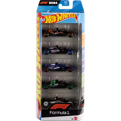 Hot Wheels Fórmula 1 2024 Pack 5 Vehículos McLaren, Alpine, RedBull, Sauber, Haas, Coches de Colección - 1