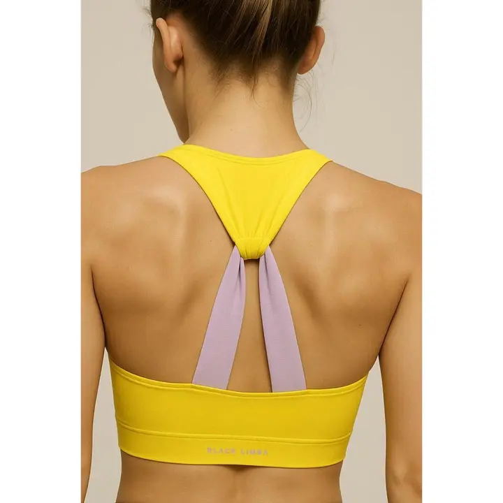 Black Limba Top deportivo sujeción alta BoxWear - Banana & Lila - 1