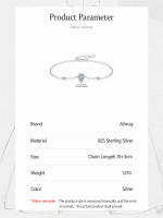 Zenyth-Nuevo Diseño 925 Plata de Ley Moda Gota de Agua Diseño Geométrico pulsera de Cadena para Mujeres joyería FINA de Boda - details 3