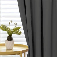 Cortina De Ventana Aislante Térmica Para Dormitorio Y Sala De Estar 1 Pieza Bloqueo De Luz Y Reducción De Ruido Decoración De Hogar Material 100% Poliéster Clásico Estilo Sin Ataduras - details 2