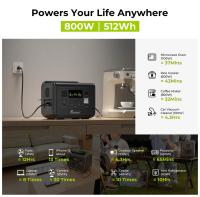 FOSSiBOT F800 Estacion de Energia Portatil y Generador Solar Portatil, 512Wh LiFePO4 Batería, Salida de 800W CA (1600W pico), Recargable al 100% en 1,2 Horas, Adecuado para Caravaning y Viajes - Verde - details 11