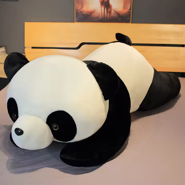 Lindo oso panda gigante abrazable, muñeco de peluche, almohada para dormir súper suave, muñeca de tela, muñeca de cama para niña, oso - 1