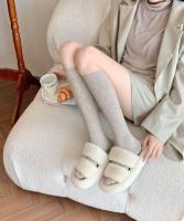 Calcetines Altos De Oveja Para Mujer Estilo Universidad Otoño Invierno Color Sólido Casual Cálido De Lana Y Cashmere Paquete De 2 Pares - details 7