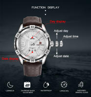 Reloj De Pulsera De Cuarzo NAVIFORCE Militar Deportivo Para Hombres Con Mostrador De Fecha Y Luz Táctil Resistente Al Agua De Cuero Reloj De Moda Casual - details 1