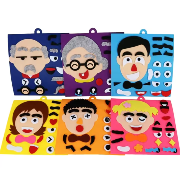 Rompecabezas 3D Divertido Juego De Expresiones Faciales Montessori Educativo Para Niños 30 Cm Autoadhesivos De Caras - 1