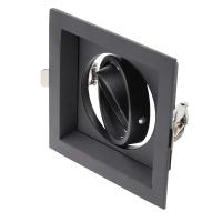 Soporte De Techo Recipiente Negro Cuadrado Ajustable Para Bombillas GU10 O MR16 Base LED Y Halogena Instalación Integrada Luz De Punto - details 3