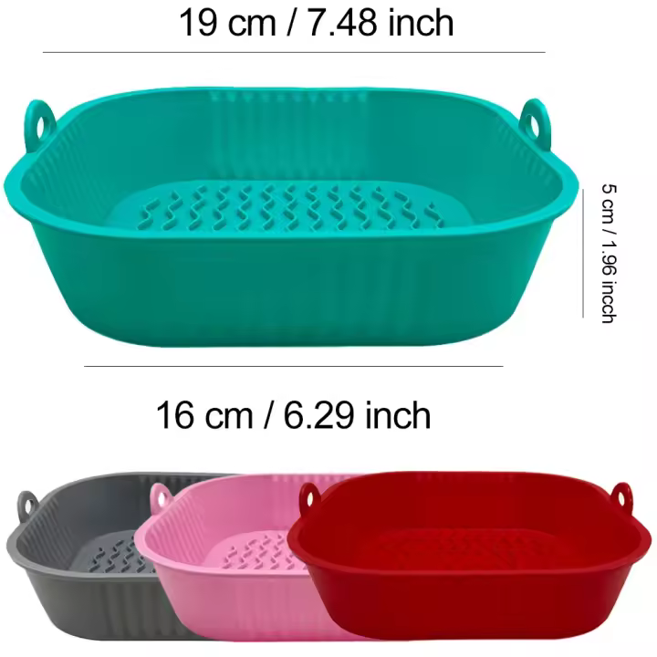 Caja de silicona para freidora de Aire, Molde reutilizable para Horno, cesta para Cocina - 1