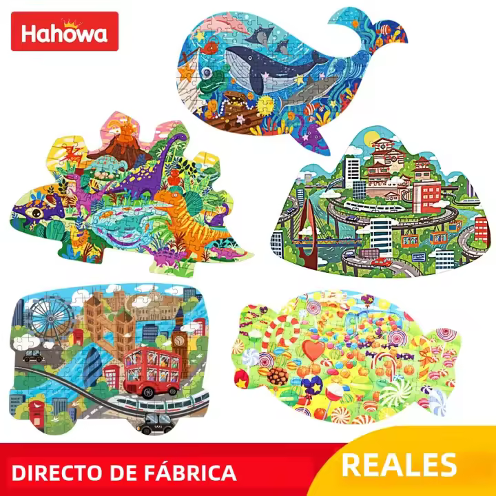 Rompecabezas Dinosaurio Hahowa Educativo Para Niños Juguete De Formas Animales De La Ciudad Regalo De Navidad Para Niños De 3 a 12 Años - 1